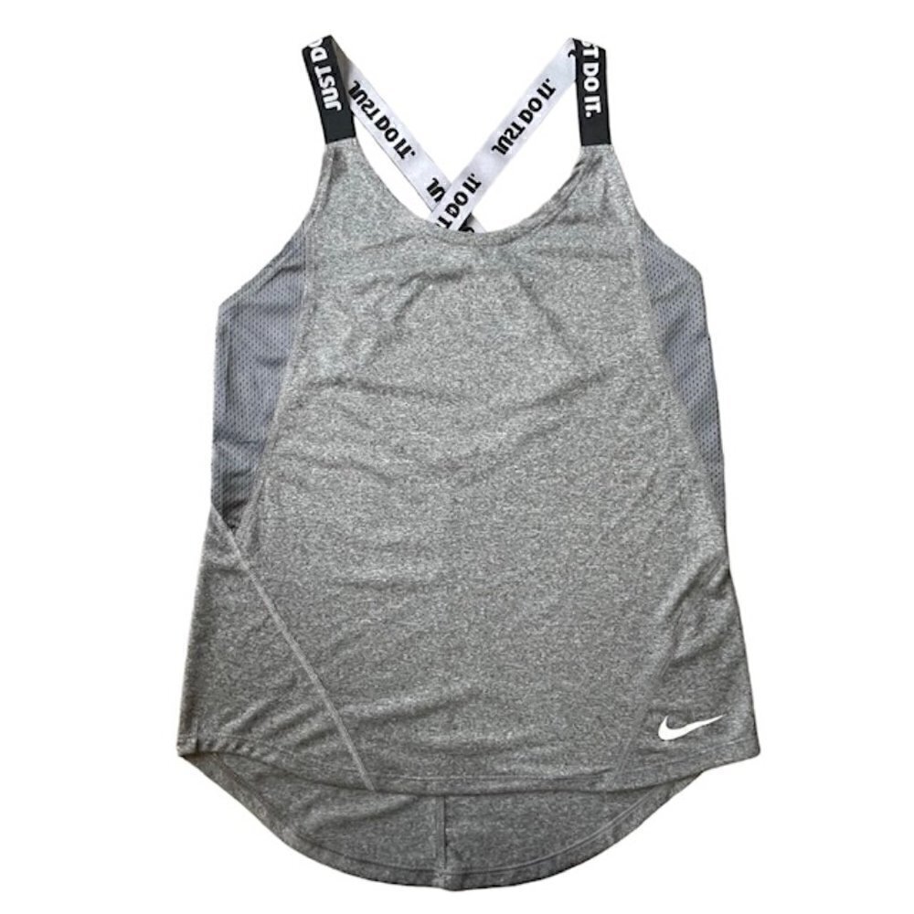 NIKE Dri-Fit 'Just Do It.' Gray Racerback Athletic Tank Top - Size XS